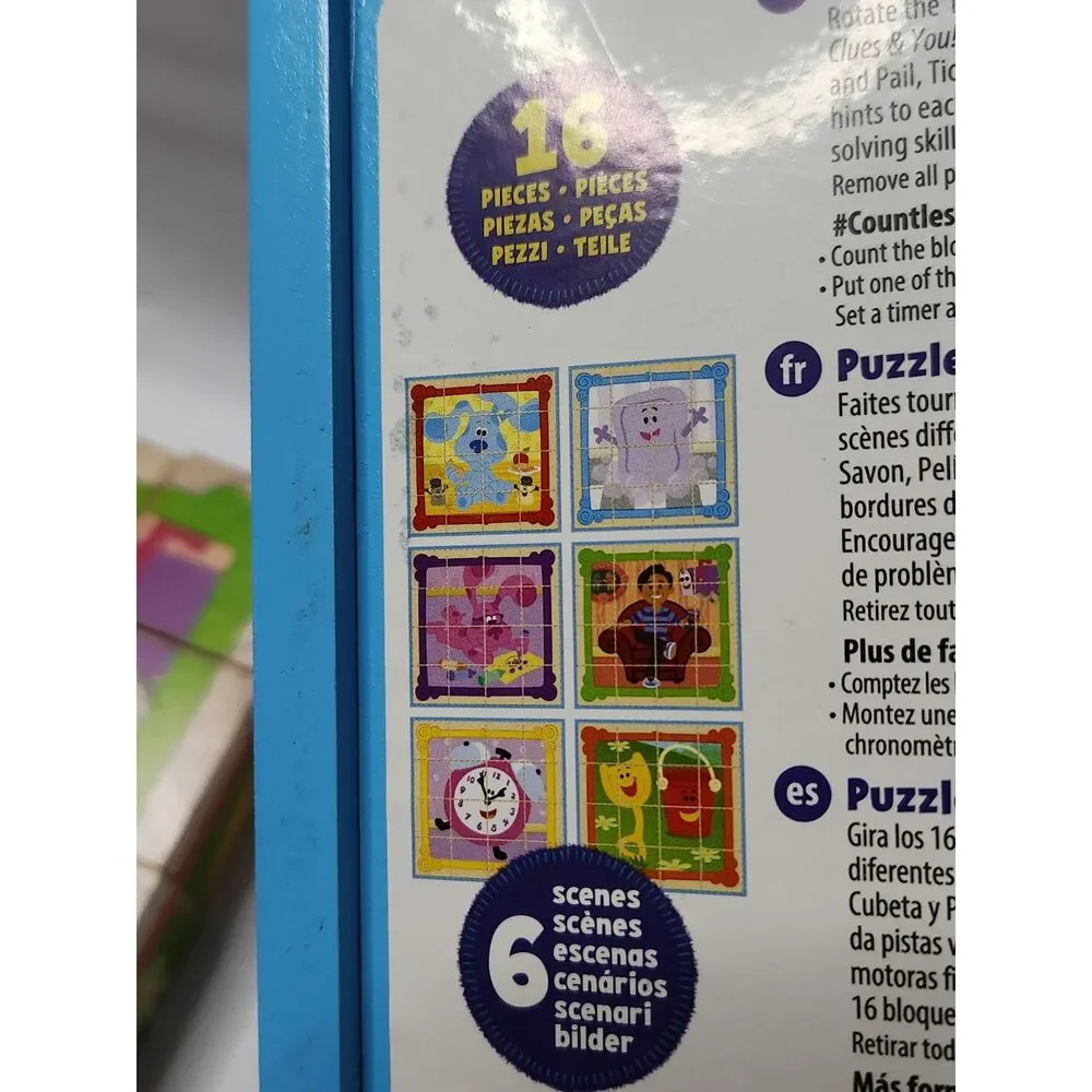 Melissa & Doug Blue’s Clues Wooden Cube Puzzle – 16 Cubes – 6 Scenes
